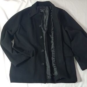 PIERRE CARDIN COAT BLACK MEDIUM